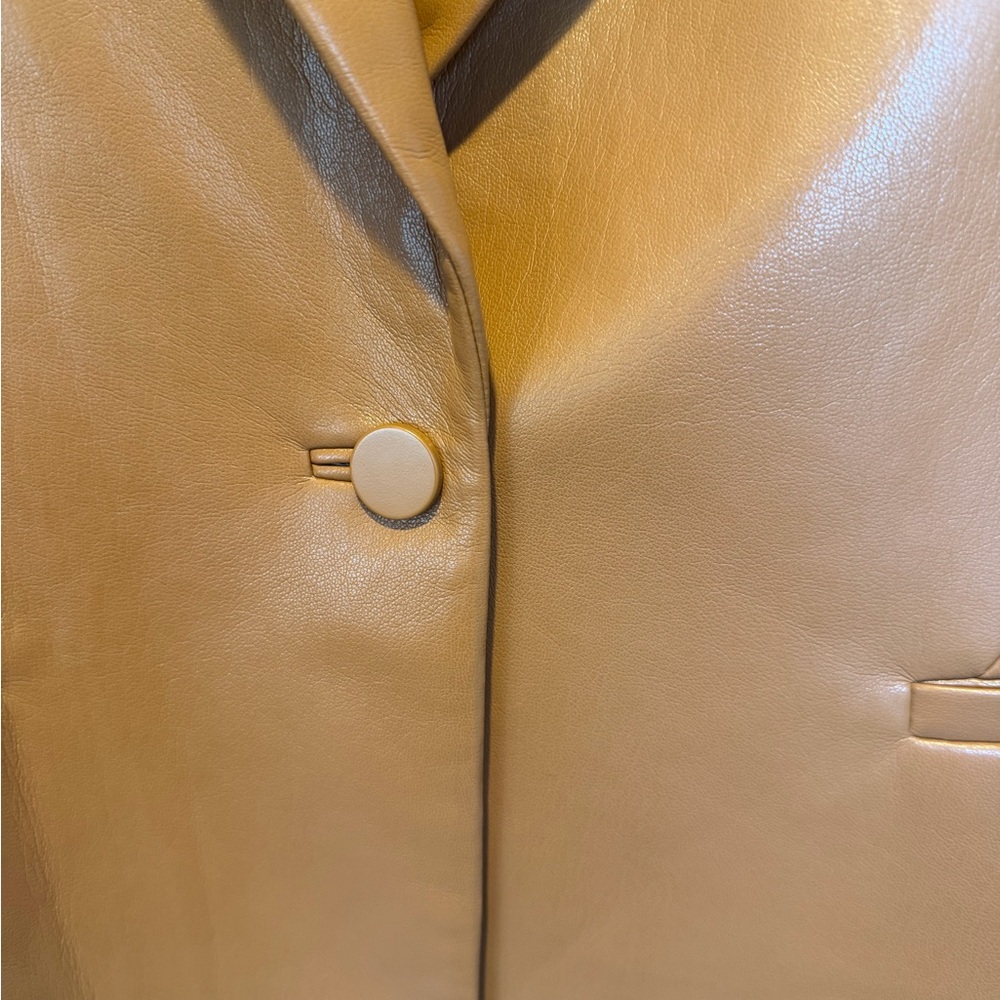 Alice + Olivia Tan Vegan Leather Blazer - Picture 6 of 6